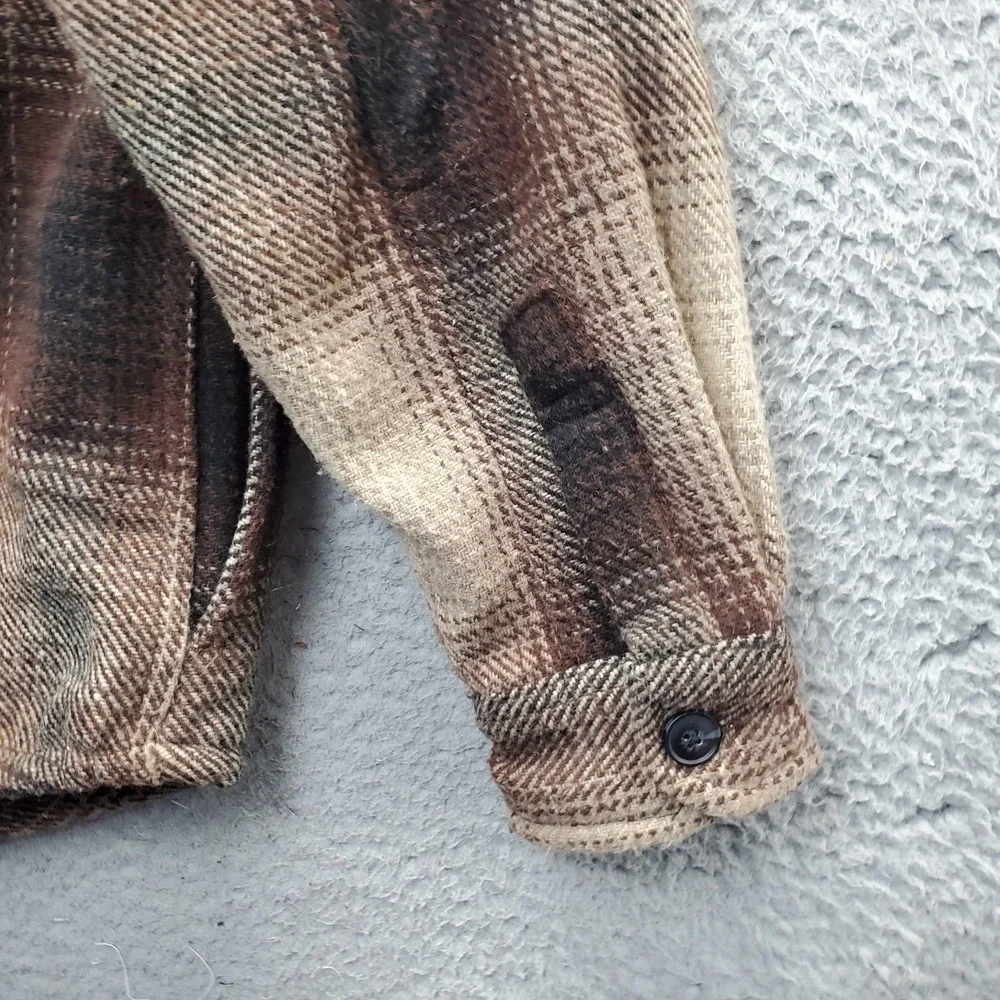 Jachs Chunky Flannel Shacket Mens Medium Multi Plaid Long Sleeve Vented Collared